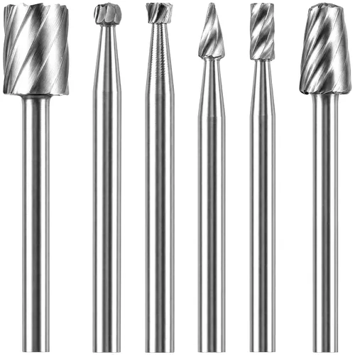 Vista 8 de OIIKI 5 brocas de torsión para carpintería, broca de raspa de archivo de talla de madera Brocas negras con 1/4 "herramienta de vástago escobilla
