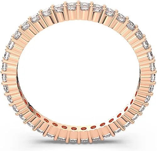 Vista 4 de Swarovski Matrix Vittore Ring, Round Cut Clear Crystals, Rhodium and Rose Gold-Tone Finishes