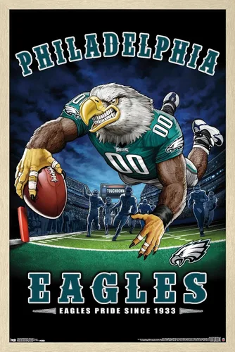 Vista 7 de Trends International NFL Philadelphia Eagles - Póster de pared de End Zone 17, 14.725 x 22.375 pulgadas, versión enmarcada de madera de granero