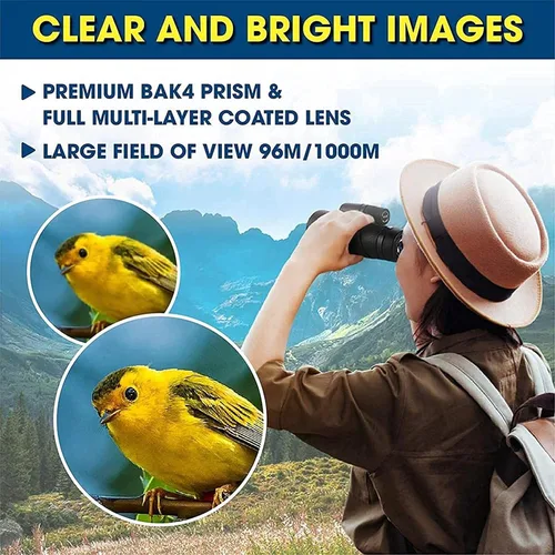 Vista 3 de Nuevo monóculo impermeable, telescopio monocular de alta definición de 12 x 50 con trípode y adaptador para teléfono inteligente - prisma BAK4