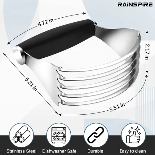 Vista 5 de Rainspire XL - Cortador de repostería para hornear, licuadora de repostería resistente, de acero inoxidable, cuchillas gruesas y afiladas, cortador