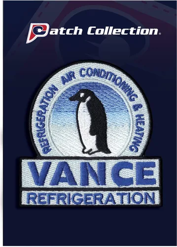 Vista 2 de Vance - Parche de logotipo de pingüino de refrigeración bordado para planchar