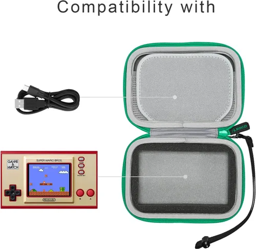 Vista 3 de RLSOCO Funda de transporte para Nintendo Game & Watch La leyenda de ZeldaSuper Mario (verde)