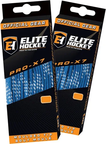 Vista 3 de Elite Hockey Pro X7 - Juego de 2 pares de cordones anchos de algodón para patinaje de hockey