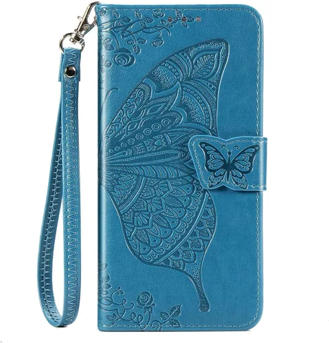 Vista 9 de for Xiaomi 12s Ultra Wallet Case Butterfly Flower Design PU Leather Flip Folio Cover with Card Holder Kickstand Wrist Strap Shockproof Protective