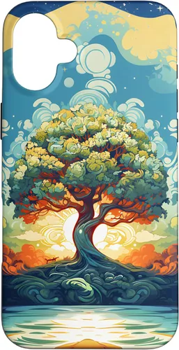 Vista 22 de iPhone 16 Sunrise Spiritual Sun Water Tree of Life Case