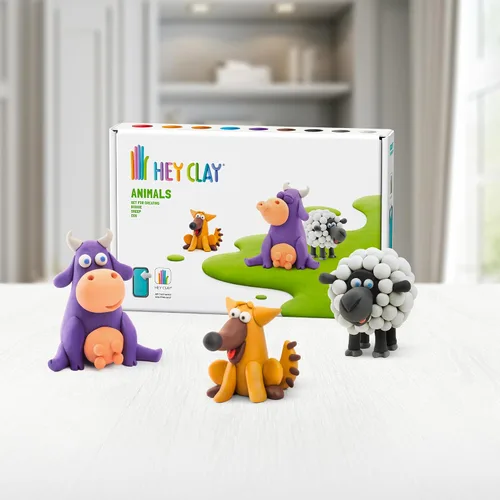 Vista 7 de HEY CLAY Colorido modelado de arcilla seca al aire para niños 6 latas con divertidas instrucciones interactivas aplicación - Actividades para niños