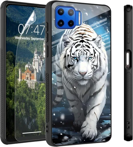 Vista 58 de Funda para Motorola Moto Edge 2022, cubierta trasera de vidrio templado con protector de pantalla, funda protectora a prueba de golpes para Motorola
