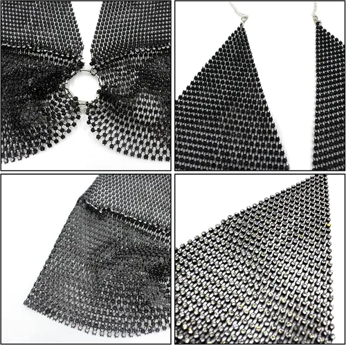 Vista 7 de Camiseta corta sin espalda con diamantes de imitación brillantes para mujer, sexy, halter, transparente, para salir por la noche, fiesta, club