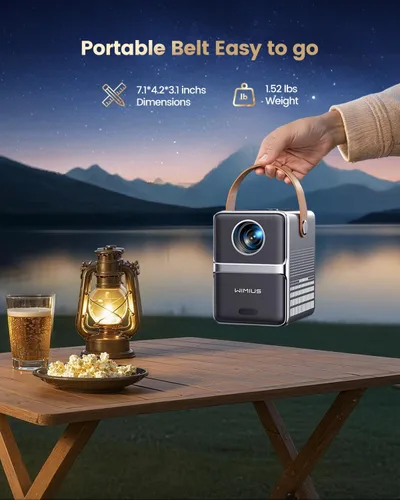 Vista 14 de Mini Proyector Inteligente con WiFi y Bluetooth【Compatible con Netflix/Portátil/4K Compatible】Audio Dolby, Keystone Automático y Enfoque Eléctrico