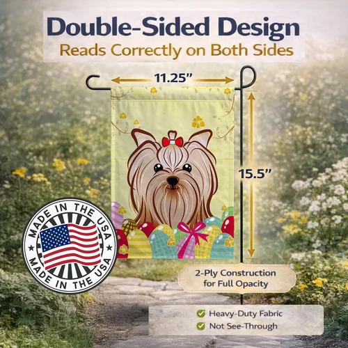 Vista 588 de Caroline's Treasures BB1923GF Bandera decorativa para jardín con diseño de Border Collie, para caza de huevos de Pascua, para jardín, jardín, patio