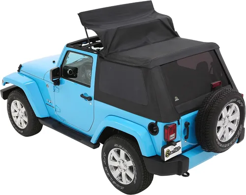 Vista 3 de Bestop 56852-35 Toldo de diamante negro Trektop para Jeep Wrangler JK 2 puertas 2007-2018