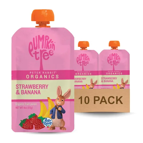 Vista 15 de Pumpkin Tree Peter Rabbit Organics, aperitivo de fruta 100% puro orgánico de manzana y uva, 4 onzas (Paquete de 10)
