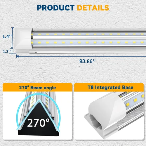 Vista 10 de JESLED Luz LED de tienda de 8 pies 100 W 15000LM ETL 10