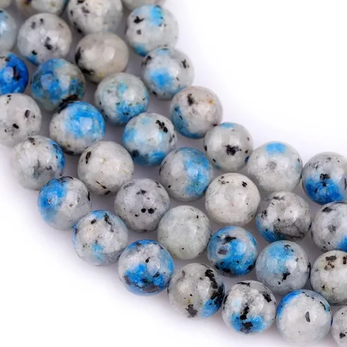 Vista 4 de JOE FOREMAN 0.315 in azul K2 Azurite cuentas de piedra natural para hacer joyas a granel completo 15" Strand