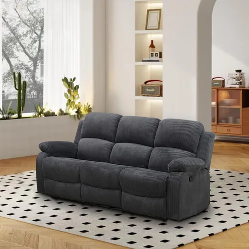 Vista 44 de Juego de muebles de sala de estar, juego de sofá reclinable de cuero, sofá reclinable y sofá biplaza, juego de sofá de cuero beige, juego de muebles