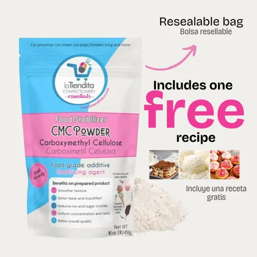 Vista 3 de CMC Powder (1 lb) - Carboximetilcelulosa - Espesante, estabilizador y agente de retención de agua de alta viscosidad Premium LA TIENDITA ESSENTIALS