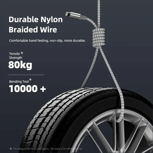 Vista 6 de Cargador para iPhone, paquete de 3 cables Lightning de 10 pies