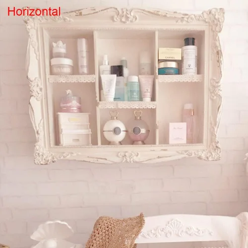 Vista 9 de Shabby Chic - Estantes flotantes de pared con tallado hecho a mano, estante de pared de madera estilo francés para sala de estar, dormitorio Blanco