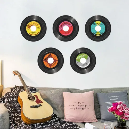 Vista 2 de WrtmyR Paquete de 5 discos de vinilo en blanco, kit de collage de pared de 11 pulgadas, imágenes estéticas, pósteres de cubierta de álbum de CD