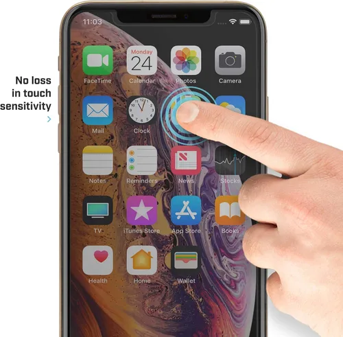 Vista 2 de BodyGuardz - Protector de pantalla de privacidad Spyglass Edge, protección extrema contra impactos y arañazos de borde a borde para iPhone Xs Max