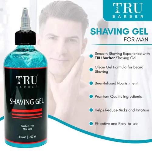 Vista 4 de TRU BARBER Gel de afeitar para hombres, afeitado recto, bordes perfectos y afeitado suave
