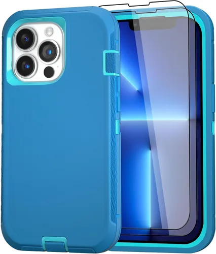 Vista 29 de Funda para iPhone 13 Funda 6.1" con Soporte Plegable y Clip para Cinturón con 2 Protectores de Pantalla + 2 Protectores de Lente de Cámara, Cubierta