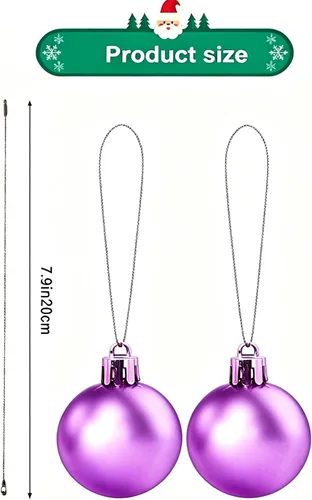 Vista 2 de SAVITA 200 piezas de adornos navideños para colgar cuerdas (plata)