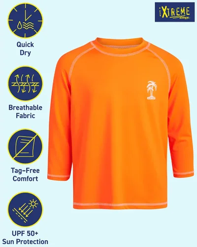 Vista 2 de iXtreme Camiseta de natación de secado rápido UPF 50 para niño talla 2T-20