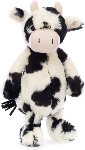 Vista 5 de Jellycat Becerro Tímido, Animal de Peluche, Mediano de 12 Pulgadas - Juguete de Peluche Clásico del Patio de la Granja - Regalo Clásico para Niños