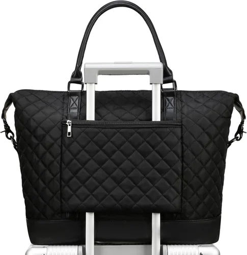 Vista 39 de BLUBOON Bolsas de viaje con cremallera, bolsa de lona para mujer, bolsa de fin de semana para mujer, bolsa de lona para llevar en la bolsa de lona