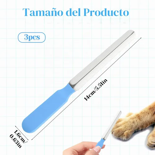 Vista 2 de Juego de limas de uñas para perros pequeños, 3 herramientas profesionales de aseo de uñas, tableros de esmeril de metal, lima de mascotas