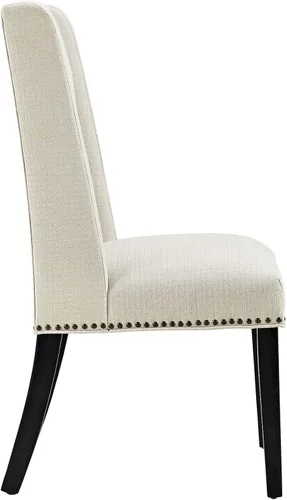 Vista 4 de Modway MO- Baron - Silla tapizada de madera con respaldo alto, diseño moderno, color beige