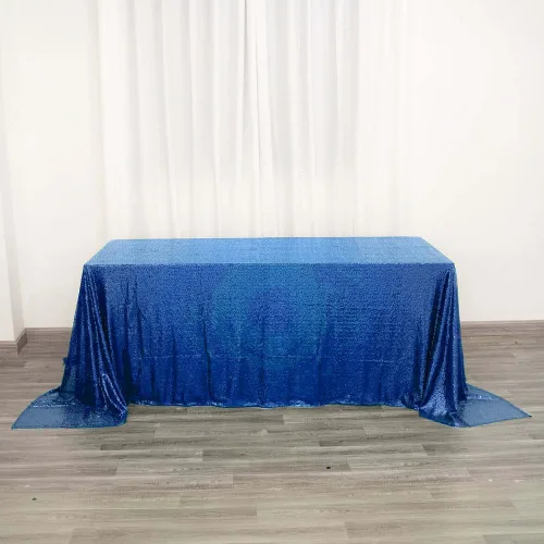 Vista 24 de Tableclothsfactory Luxury Collection Duchess - Mantel rectangular de lentejuelas, 60 x 126 pulgadas, color plateado