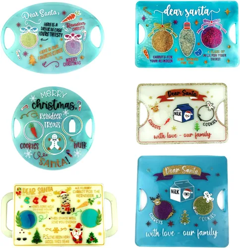 Vista 5 de Molde de silicona ovalada de resina navideña para epoxi, té, galletas, bandeja de aperitivos - Decoraciones navideñas