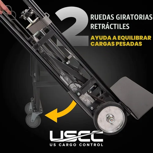 Vista 5 de US Cargo Control Heavy Duty Appliance Hand Truck con escalador de escaleras y ruedas de retroceso, capacidad de 1,200 libras, plataforma de acero