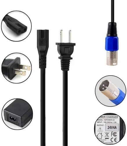 Vista 4 de Abakoo Cargador de batería de 24V 4A para Jazzy, Shoprider, Go-Go Pride IZIP I25 IZIP I300 IZIP I350 IZIP I500 Mpv5 Mpv4 Pronto m41, Ezip 400 500