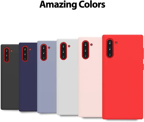 Vista 7 de GOOSPERY Funda de silicona líquida para Galaxy Note 10 (2019) Silky-Soft Touch Full Body Protection Funda a prueba de golpes con forro de microfibra