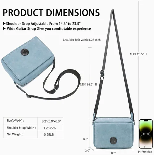 Vista 6 de Bolsos cruzados pequeños para mujer, bolsos cruzados de moda, bolsos cruzados de piel sintética con correa Gultar