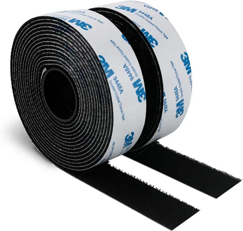Vista 8 de Cinta autoadhesiva de gancho y bucle de 1 pulgada x 10 pies, fabricada con 3M 9448, sujetadores de tela de nailon entrelazados, cinta adhesiva