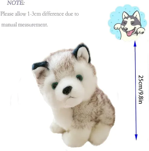 Vista 5 de Peluche de perro Husky de 9.8 pulgadas, adorable regalo para niños