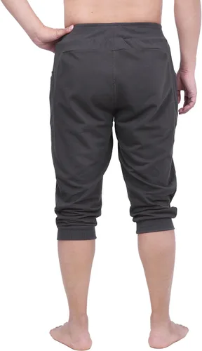 Vista 4 de HDE Pantalones cortos capri de yoga para hombre con bolsillos para correr