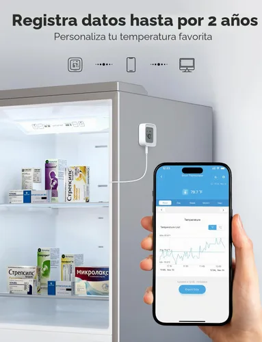 Vista 4 de GoveeLife Termómetro Bluetooth para refrigerador con pantalla LCD, paquete