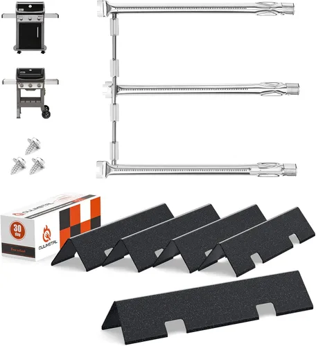 Vista 10 de QuliMetal 44.5 cm SUS304 Barras Aromatizadoras y Deflectores de Calor para Parrillas Weber Genesis 300 Series, Compatibles con Genesis E310 E320