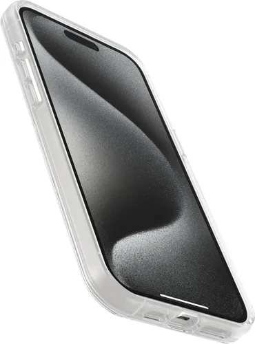 Vista 3 de OtterBox Funda transparente para iPhone 15 Pro MAX (solamente) de la serie Symmetry (transparente), se ajusta a MagSafe, ultra suave, bordes