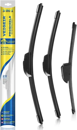 Vista 19 de Paquete de 3 plumas limpiaparabrisas delanteros y traseros para automóviles, calidad original de fábrica, 20 pulgadas, 20 pulgadas, 12 pulgadas