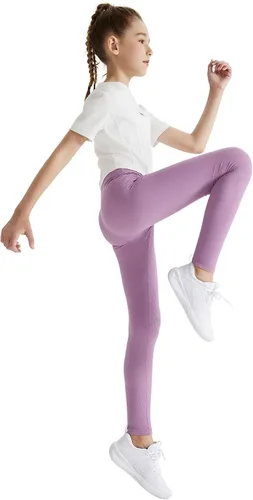 Vista 2 de LaBeca Leggings deportivos para niñas, pantalones de yoga de cintura alta para niños, no se transparentan, leggings de entrenamiento para correr
