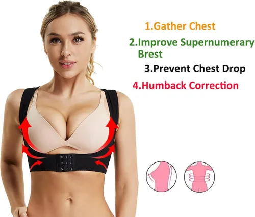 Vista 2 de JOYSHAPER Sujetador con correa en X para mujer, soporte para el pecho, corrector de postura, moldeador, chaleco