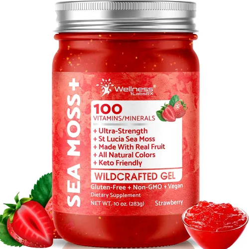 Vista 8 de Gel de musgo de mar irlandés crudo - Superalimento de musgo marino recolectado en la naturaleza - Sabor a manzana y canela, rico en vitaminas