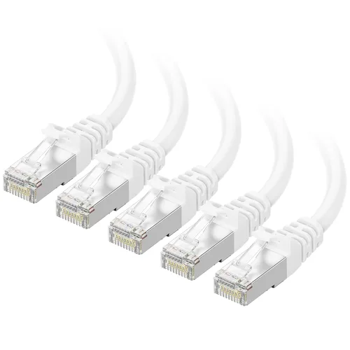 Vista 10 de Cable Matters Paquete de 5 cables Ethernet Cat 6A blindados cortos sin enganches de 10 Gbps, cable Cat 6A, cable Cat6A, cable Ethernet, negro